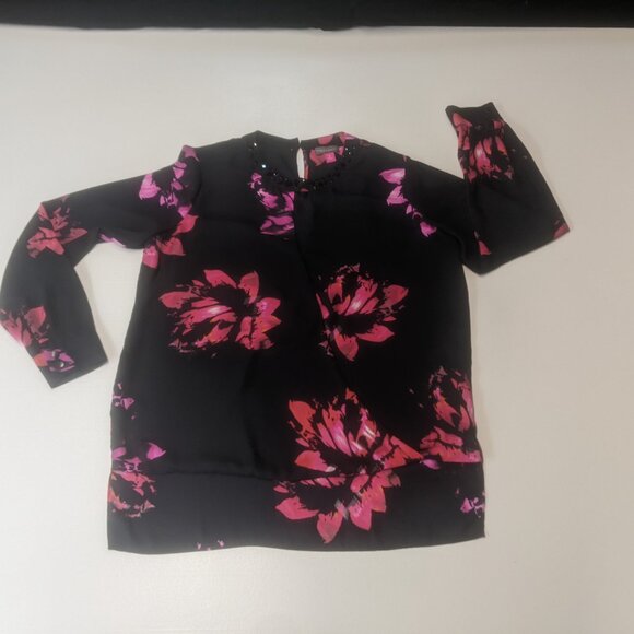 Vince Camuto Size XS Black Floral Tunic - Picture 9 of 16